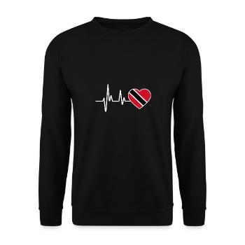 Trinidad und Tobago Flagge - Unisex Pullover - Schwarz - Vorne - Alina (178cm) & Michal (187cm)