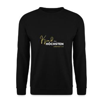 Kind des Höchsten - Johannes 1,12 - Unisex Pullover - Schwarz - Vorne - Alina (178cm) & Michal (187cm)