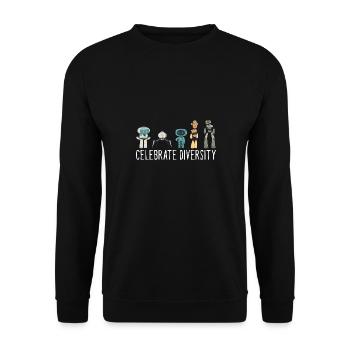 Construire Robot Drôle Célébrer Diversité Robotique Dro - Sweat-shirt Unisexe - noir - Devant - Alina (178cm) & Michal (187cm)