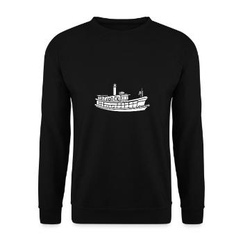 Bateau humour péniche - Sweat-shirt Unisexe - noir - Devant - Alina (178cm) & Michal (187cm)