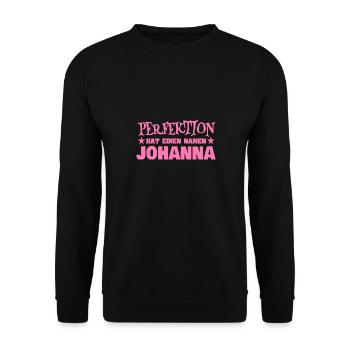 Geschenk für Johanna - Unisex Pullover - Schwarz - Vorne - Alina (178cm) & Michal (187cm)