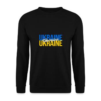 Ukraine - Unisex Pullover - Schwarz - Vorne - Alina (178cm) & Michal (187cm)