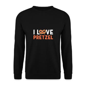 Brezel - Unisex Pullover - Schwarz - Vorne - Alina (178cm) & Michal (187cm)