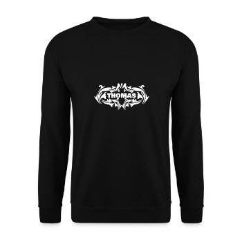 Name Thomas - Unisex Sweatshirt - black - Front - Alina (178cm) & Michal (187cm)