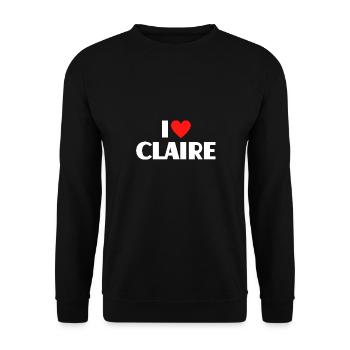 J’aime Claire Red Heart Love Fan Gift - Sweat-shirt Unisexe - noir - Devant - Alina (178cm) & Michal (187cm)