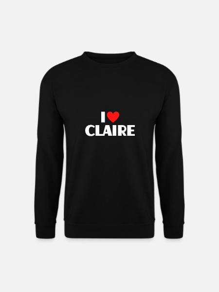 Ik hou van Claire Red Heart Love Fan Gift - Uniseks sweater - zwart