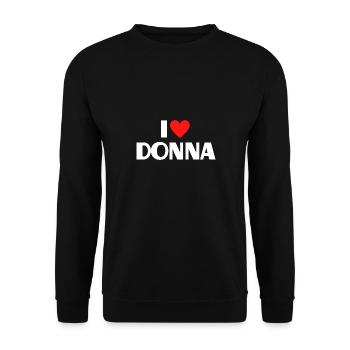 J’aime Donna Red Heart Love Fan Gift - Sweat-shirt Unisexe - noir - Devant - Alina (178cm) & Michal (187cm)