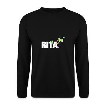 Butterflies for the first name Rita - Unisex Sweatshirt - black - Front - Alina (178cm) & Michal (187cm)