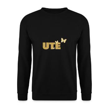 Schmetterlinge für Ute - Unisex Pullover - Schwarz - Vorne - Alina (178cm) & Michal (187cm)