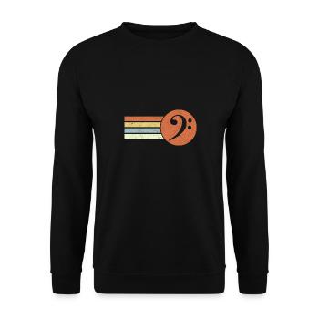 Retro Bass Player Bassist Music Band Vintage Bass - Unisex Sweatshirt - black - Front - Alina (178cm) & Michal (187cm)
