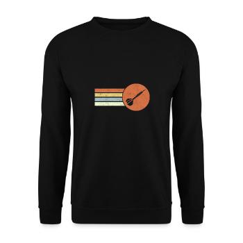 Retro Dart Vintage Dart Player Darts League Darts - Unisex Sweatshirt - black - Front - Alina (178cm) & Michal (187cm)