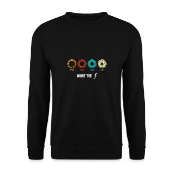 Photographie Appareil photo Objectif Focus Ce que le F - Sweat-shirt Unisexe - noir - Devant - Alina (178cm) & Michal (187cm)