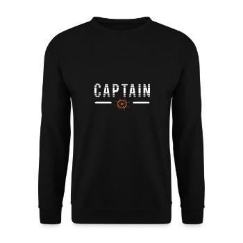 Boater Sailor Captain T-Shirt - Unisex Sweatshirt - black - Front - Alina (178cm) & Michal (187cm)