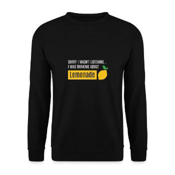 Denken Sie an Sommerlimonade und Zitrusfrüchte - Unisex Pullover - Schwarz - Vorne - Alina (178cm) & Michal (187cm)