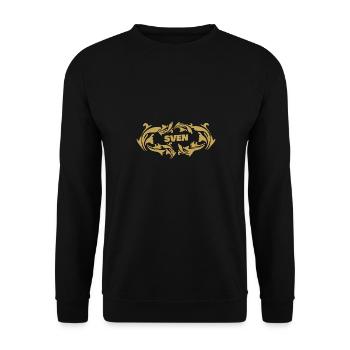 Sven - Unisex Pullover - Schwarz - Vorne - Alina (178cm) & Michal (187cm)
