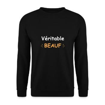 Véritable beauf - Sweat-shirt Unisexe - noir - Devant - Alina (178cm) & Michal (187cm)