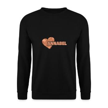 Vorname Annabel - Unisex Pullover - Schwarz - Vorne - Alina (178cm) & Michal (187cm)