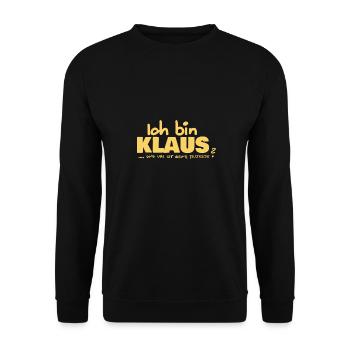 Vorname Klaus - Unisex Pullover - Schwarz - Vorne - Alina (178cm) & Michal (187cm)