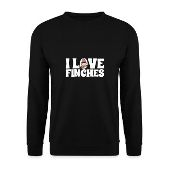 Zebra Finches Bird Zebra Finch - Unisex Sweatshirt - black - Front - Alina (178cm) & Michal (187cm)