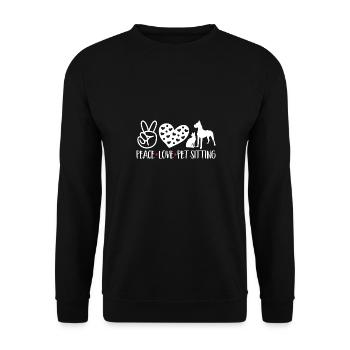 Haustierbetreuung Katze Hund Haustiersitter - Unisex Pullover - Schwarz - Vorne - Alina (178cm) & Michal (187cm)