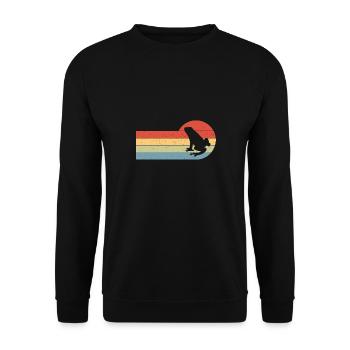 Frog Herpetologist Retro Toad Lover Vintage - Unisex Sweatshirt - black - Front - Alina (178cm) & Michal (187cm)