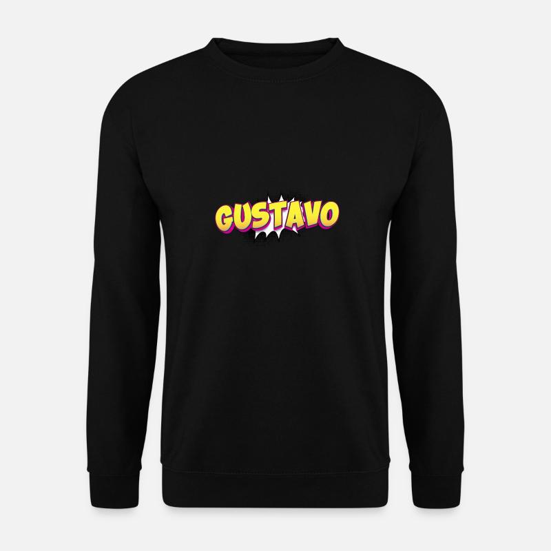 Gustavo Benutzerdefinierter Name Comic-Stil Pop-Art, - Unisex Pullover - Schwarz