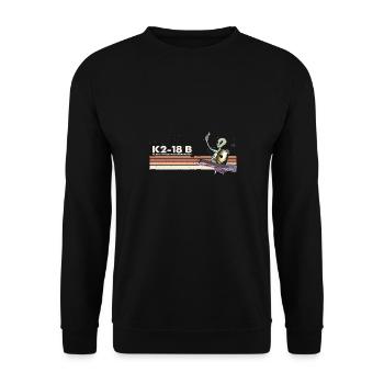 K2-18B - Funny Alien takes selfie w. Webb - Unisex Sweatshirt - black - Front - Alina (178cm) & Michal (187cm)
