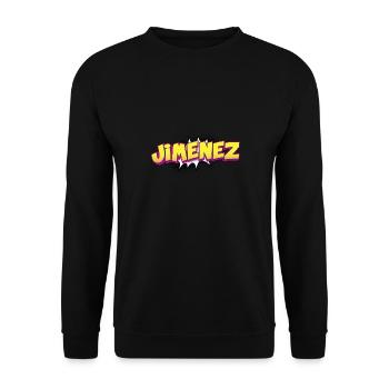 Jimenez Nom personnalisé Style bande dessinée Pop Art, - Sweat-shirt Unisexe - noir - Devant - Alina (178cm) & Michal (187cm)