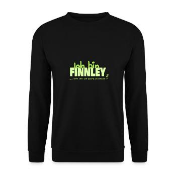 Vorname Finnley - Unisex Pullover - Schwarz - Vorne - Alina (178cm) & Michal (187cm)