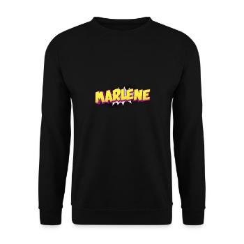 Marlene Custom Name Comic Book Style Pop Art, - Unisex Sweatshirt - black - Front - Alina (178cm) & Michal (187cm)