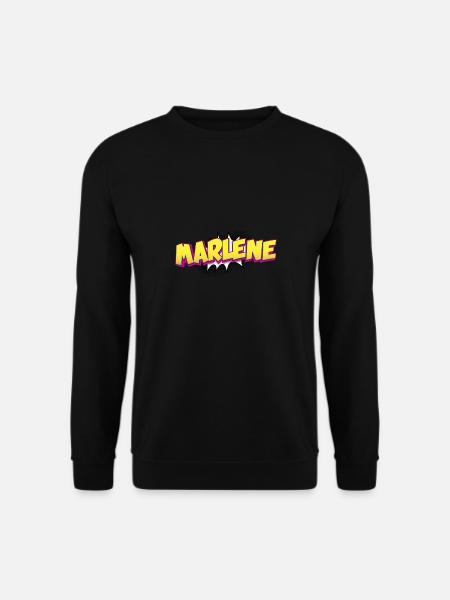 Marlene benutzerdefinierter Name Comic-Stil Pop-Art, - Unisex Pullover - Schwarz
