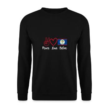 Belize Flag Belizean - Unisex Sweatshirt - black - Front - Alina (178cm) & Michal (187cm)