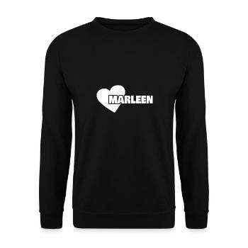 Marleen als Vorname - Unisex Pullover - Schwarz - Vorne - Alina (178cm) & Michal (187cm)