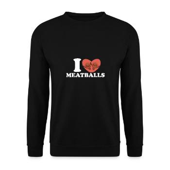 Fleischbällchen Italien Italienisches Essen - Unisex Pullover - Schwarz - Vorne - Alina (178cm) & Michal (187cm)