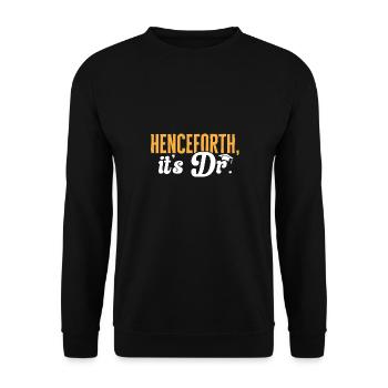 PhD Graduate Doktorgrad Ph.D. Promotion - Unisex Pullover - Schwarz - Vorne - Alina (178cm) & Michal (187cm)