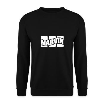 Marvin as a name - Unisex Sweatshirt - black - Front - Alina (178cm) & Michal (187cm)