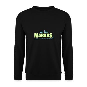 Gift for Markus - Unisex Sweatshirt - black - Front - Alina (178cm) & Michal (187cm)