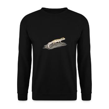 Leopard Gecko Reptile Pet Gecko - Unisex Sweatshirt - black - Front - Alina (178cm) & Michal (187cm)