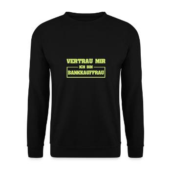 Employé de banque - Sweat-shirt Unisexe - noir - Devant - Alina (178cm) & Michal (187cm)