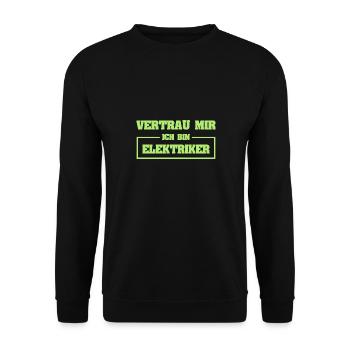 Geschenk für Elektriker - Unisex Pullover - Schwarz - Vorne - Alina (178cm) & Michal (187cm)