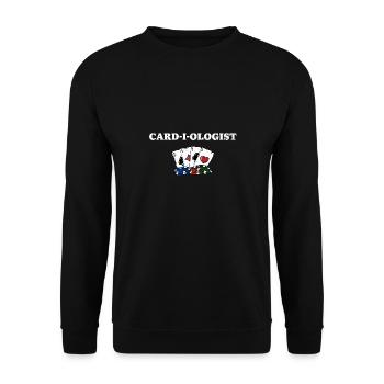 CARD I OLOGIST Funny Poker Humor Poker Player - Unisex Sweatshirt - black - Front - Alina (178cm) & Michal (187cm)