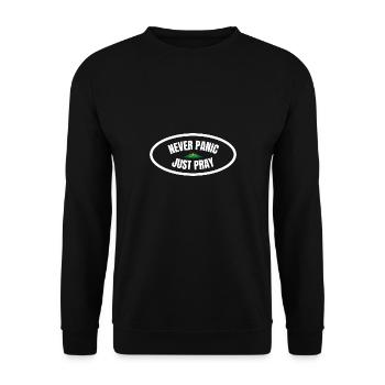 Ne paniquez jamais, priez simplement chrétien priez Cadeau - Sweat-shirt Unisexe - noir - Devant - Alina (178cm) & Michal (187cm)