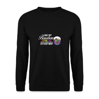 LGBT Proud Ally I Like My Bourbon Straight LGBTQ - Unisex Pullover - Schwarz - Vorne - Alina (178cm) & Michal (187cm)