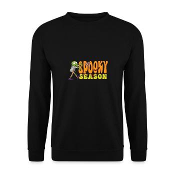 Lazy Halloween Spooky Season Scary Zombie Bats - Unisex Pullover - Schwarz - Vorne - Alina (178cm) & Michal (187cm)