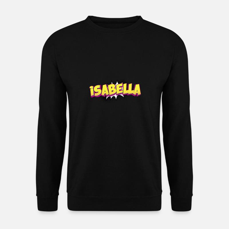 Isabella benutzerdefinierter Name Comic-Stil Pop-Art, - Unisex Pullover - Schwarz