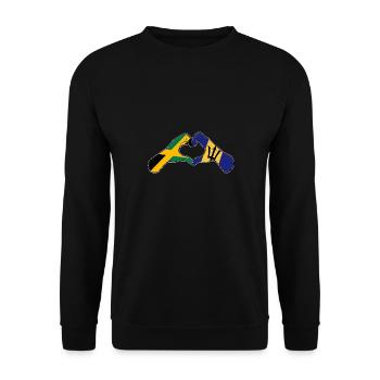 Barbados Flagge Barbadier Bajan - Unisex Pullover - Schwarz - Vorne - Alina (178cm) & Michal (187cm)