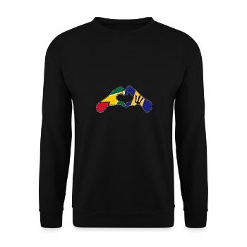 Barbados Flagge Barbadier Bajan - Unisex Pullover - Schwarz - Vorne - Alina (178cm) & Michal (187cm)