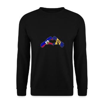Barbados flag Barbadian bayan - Unisex Sweatshirt - black - Front - Alina (178cm) & Michal (187cm)