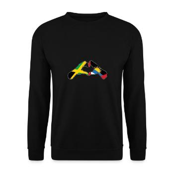 Antigua and Barbuda flag - Unisex Sweatshirt - black - Front - Alina (178cm) & Michal (187cm)