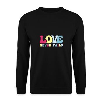 Liebe Valentinstag Bibel Christliche Kirche Jesus - Unisex Pullover - Schwarz - Vorne - Alina (178cm) & Michal (187cm)